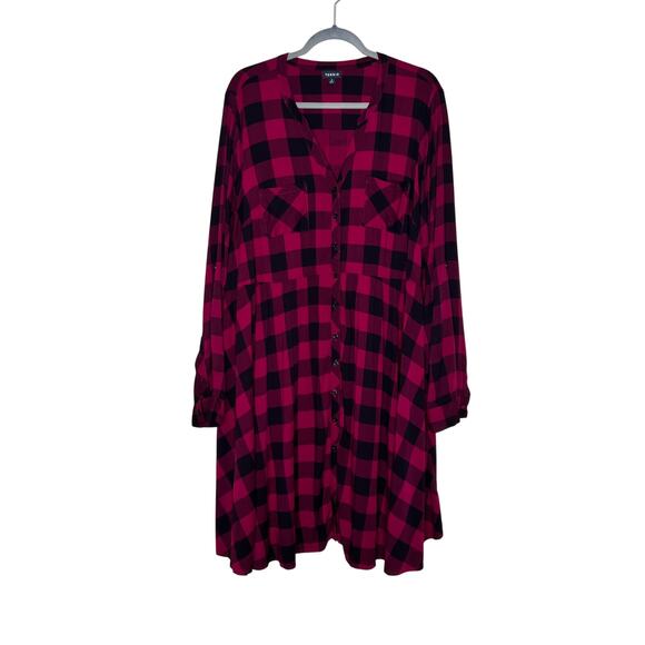 Torrid size 2  shirtdress buffalo plaid button-up long sleeve office cabincore - Picture 1 of 7